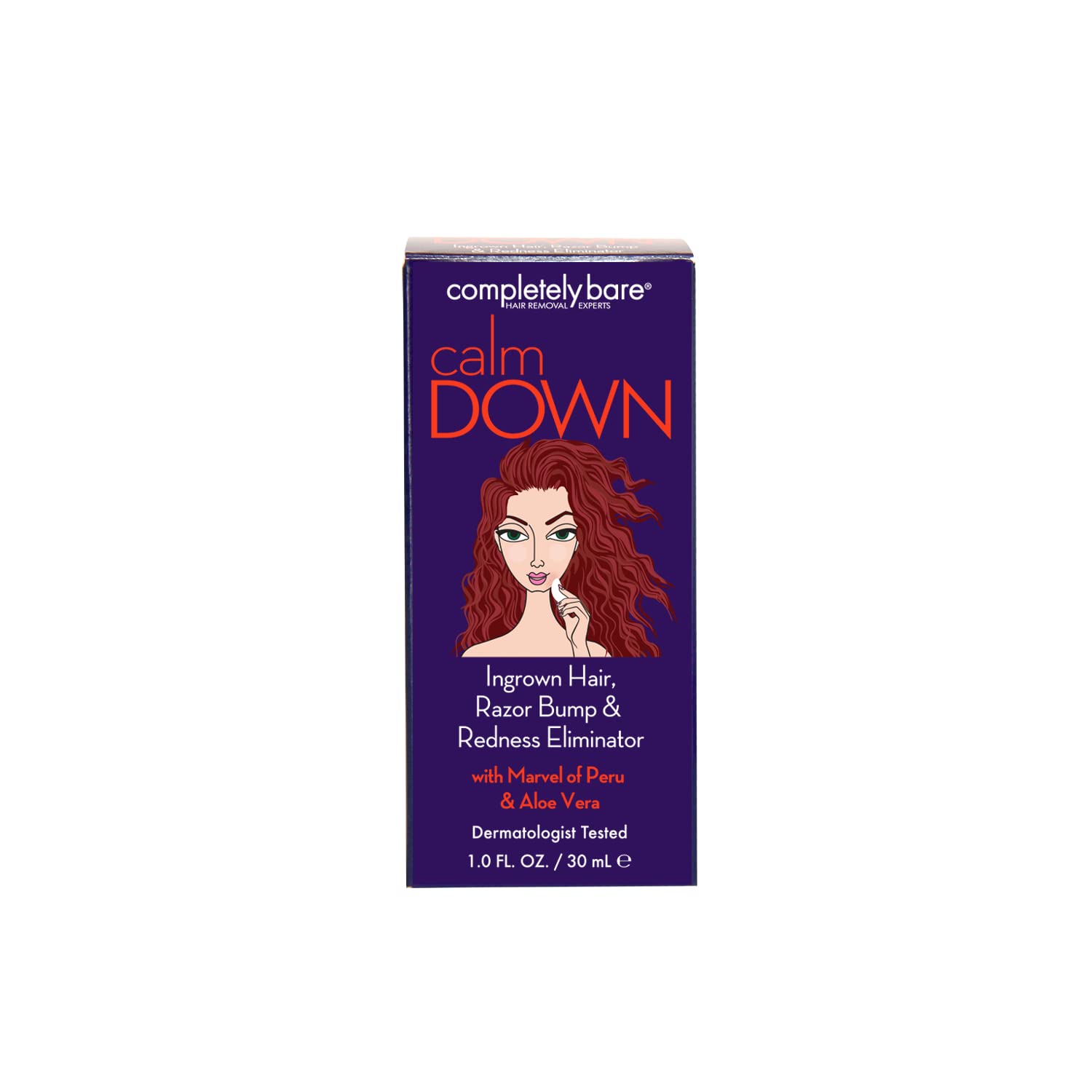 Completely Bare Calm Down Ingrown Hair, Razor Bump & Redness Eliminator, 30 ml