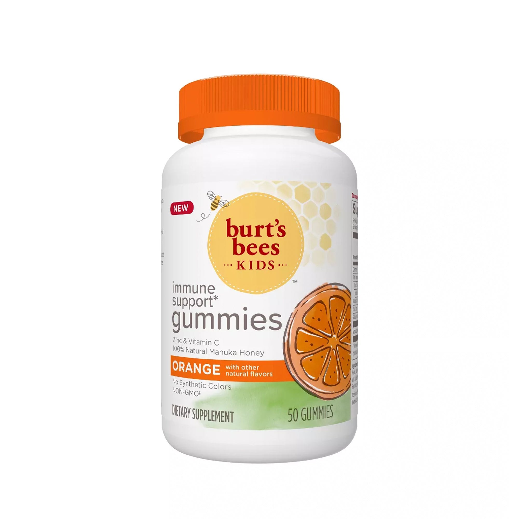 Burt's Bees Kids' Immune Vitamin Gummies Orange Flavor 50 Gummies