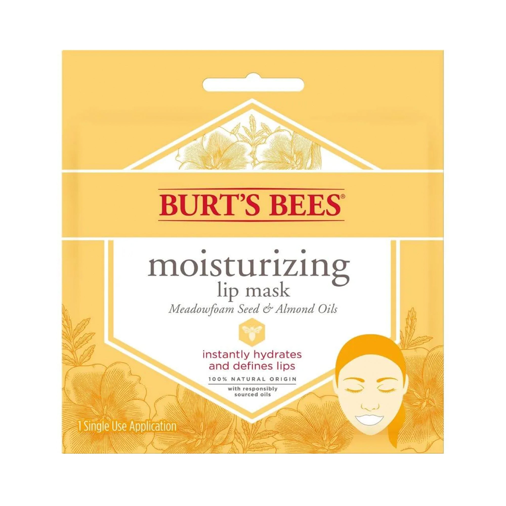 Mascarilla hidratante para labios Burt's Bees Hidratar y definir, 4 unidades 