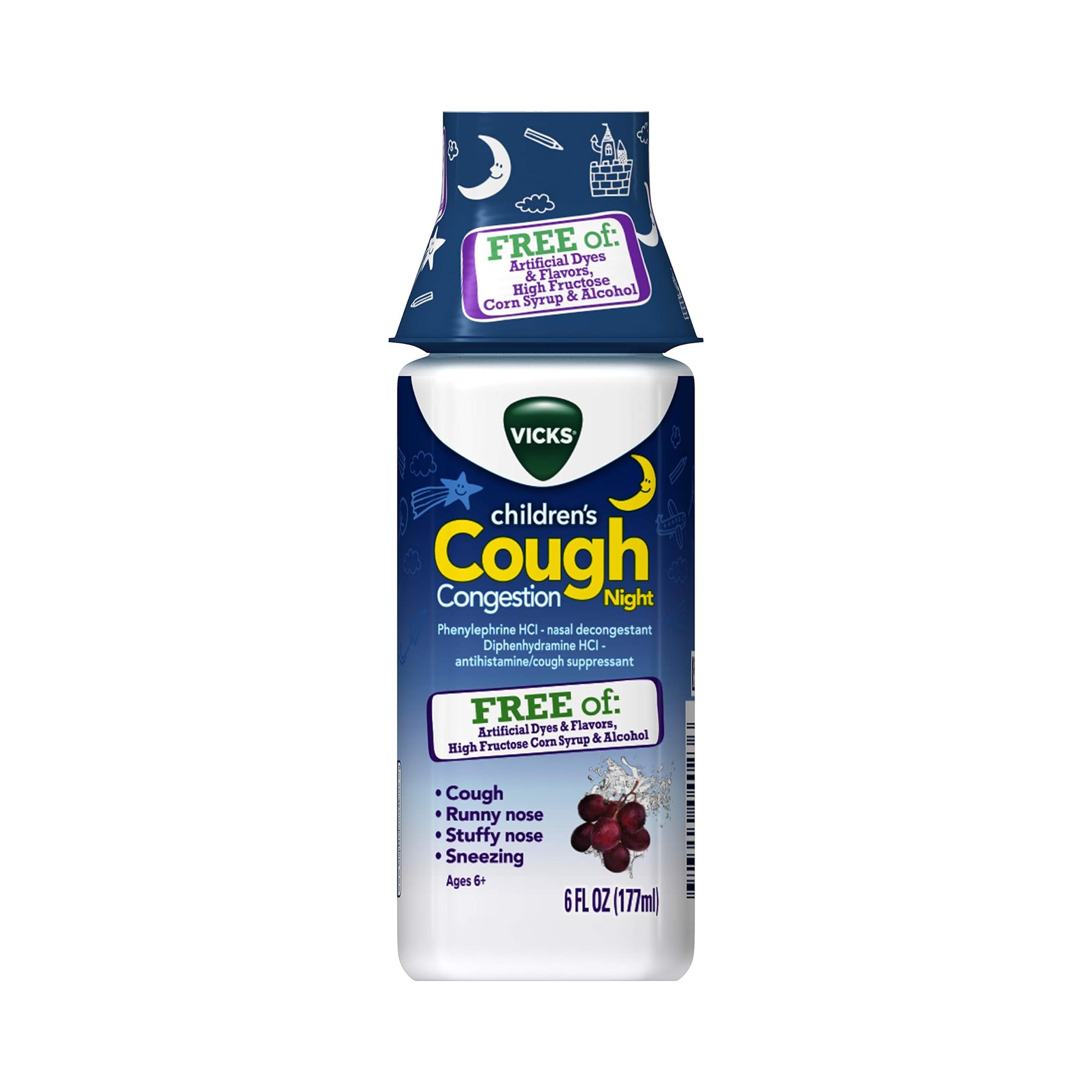 Vicks Children's Nighttime Over-The-Counter Cough & Congestion Relief, 6 fl oz