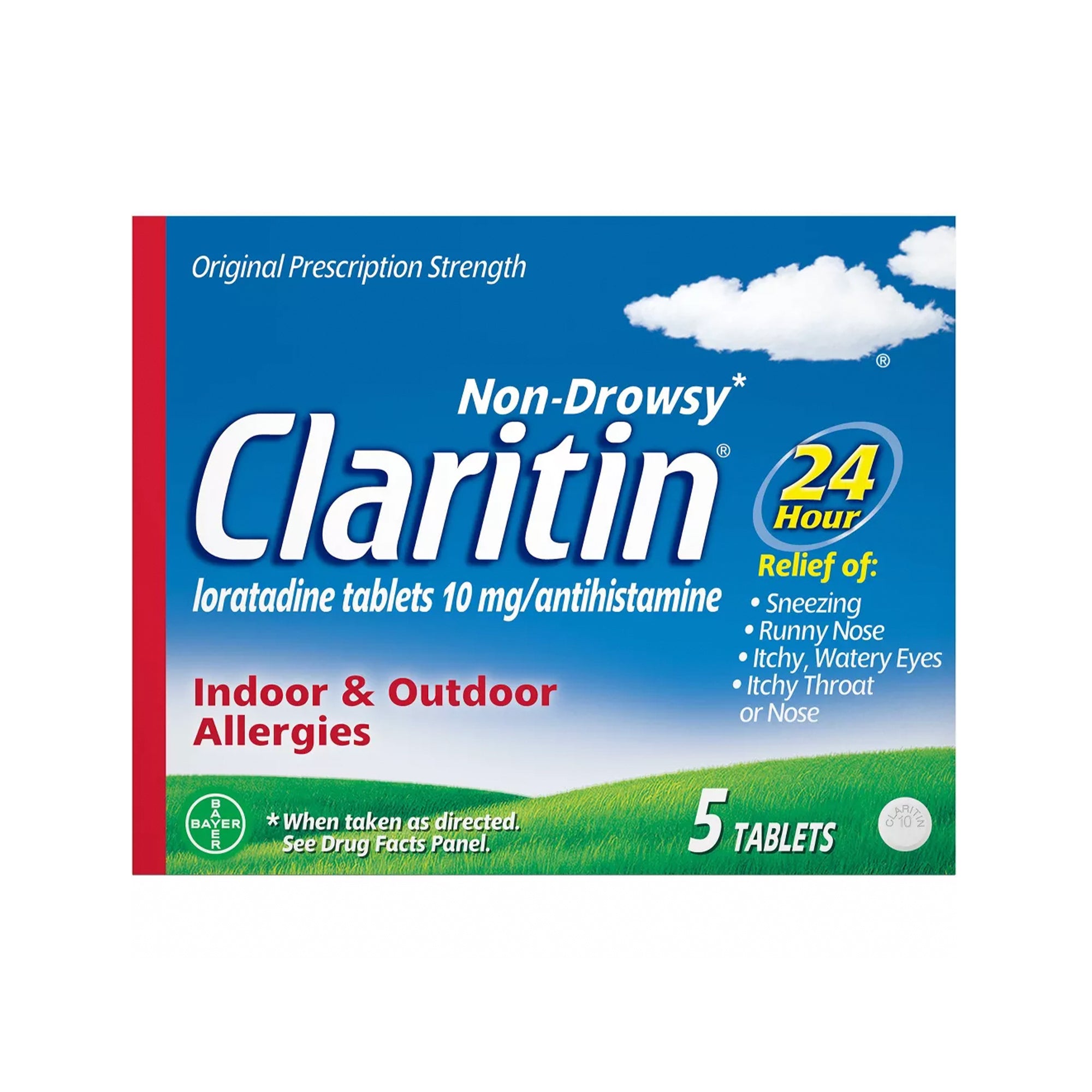 Claritin Allergy Relief 24 Hour Non-Drowsy Loratadine Tablets 5 Count