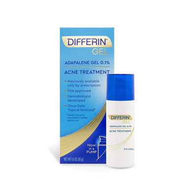 Differin 0.1% Adapalene Acne Treatment Gel Pump 1.6 oz