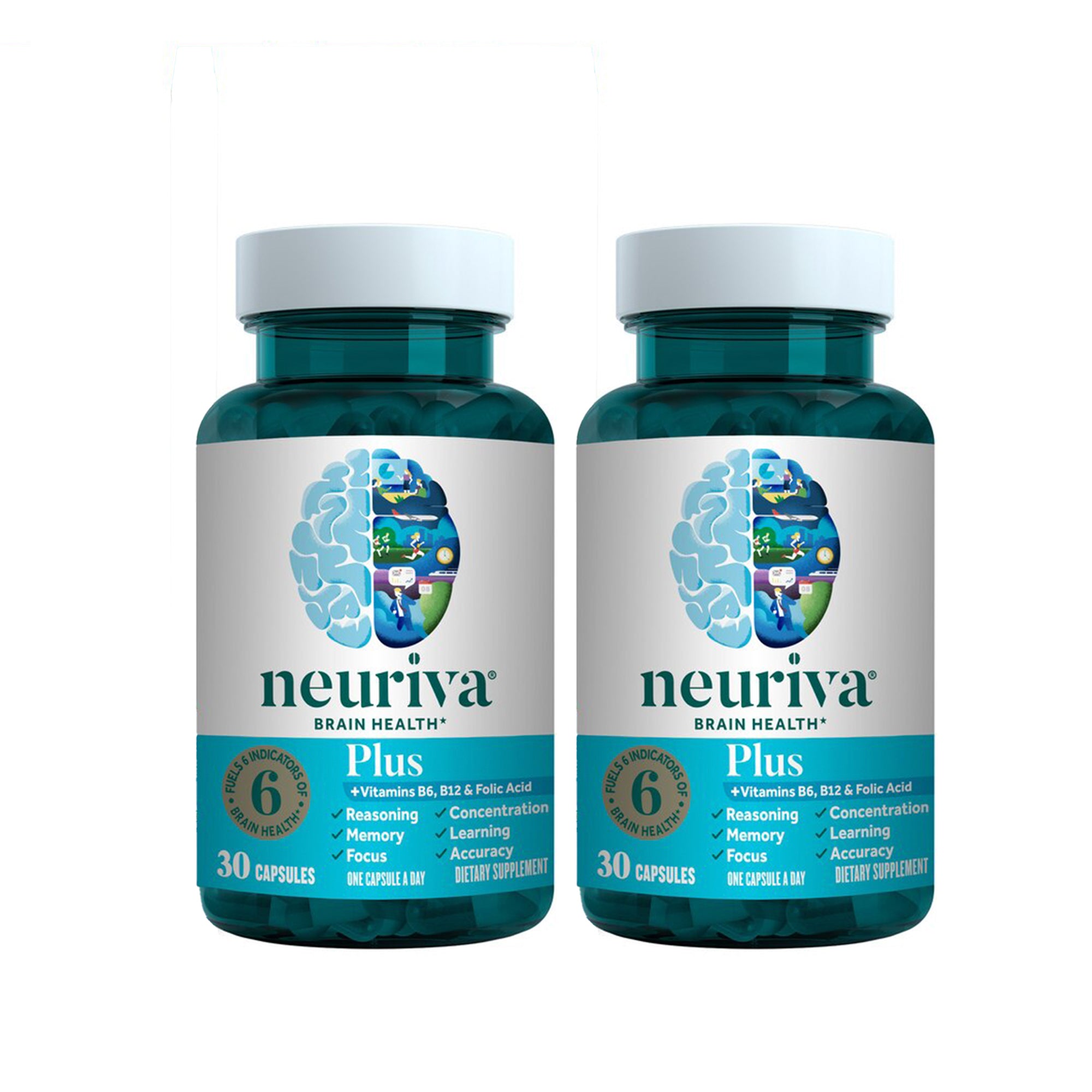 Neuriva Plus Brain Performance Capsules, 30 Count ea. - 2 Pack