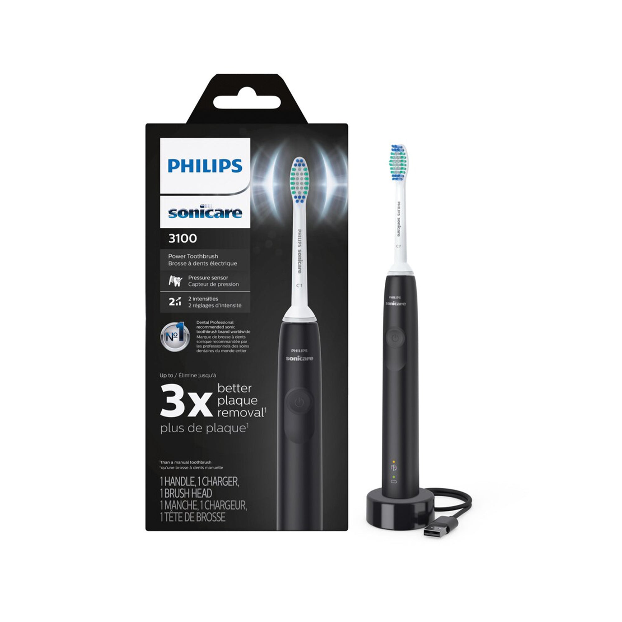 Philips Sonicare 3100 Rechargeable Electric Power Toothbrush with Pressure Sensor Model HX3681/04