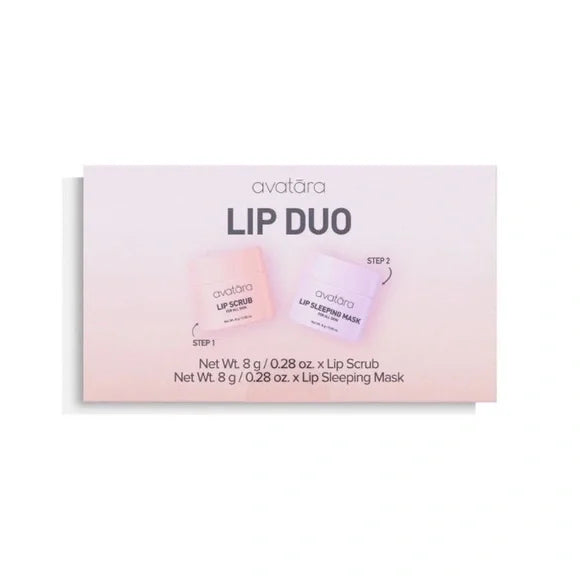 Avatara Lip Duo Exfoliante labial y mascarilla para dormir labial Cuidado nocturno de los labios