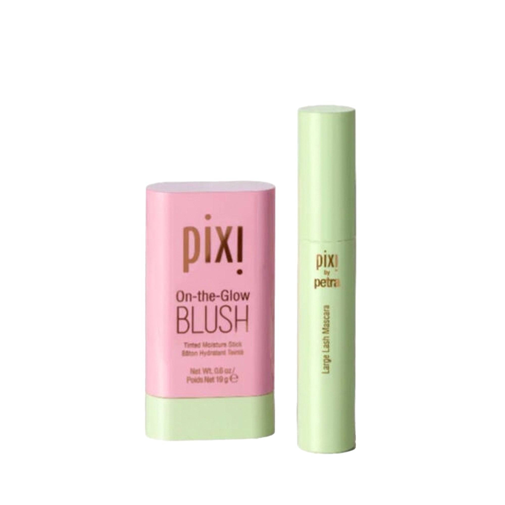 Pixi The Makeup Duo, On-the-Glow Light Pink Blush & Bold Black Large Lash Mascara